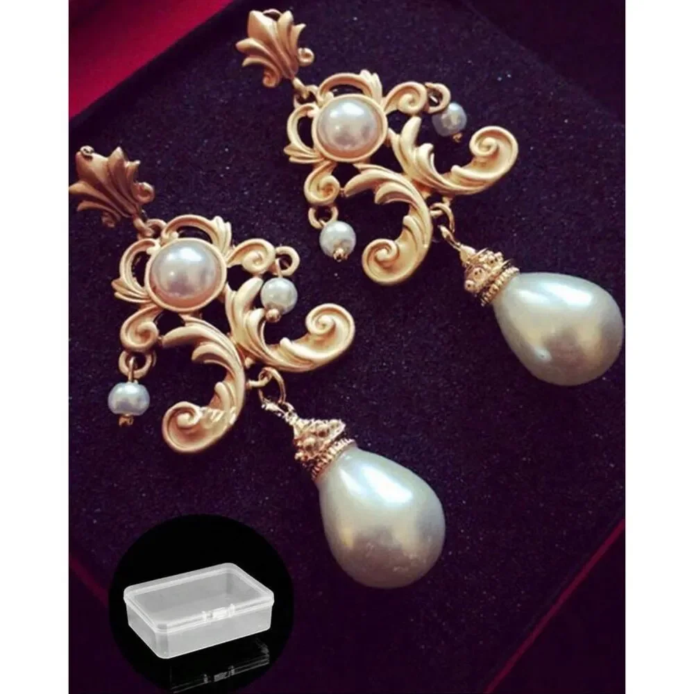 Baroque Renaissance Style Pear Drop Earrings